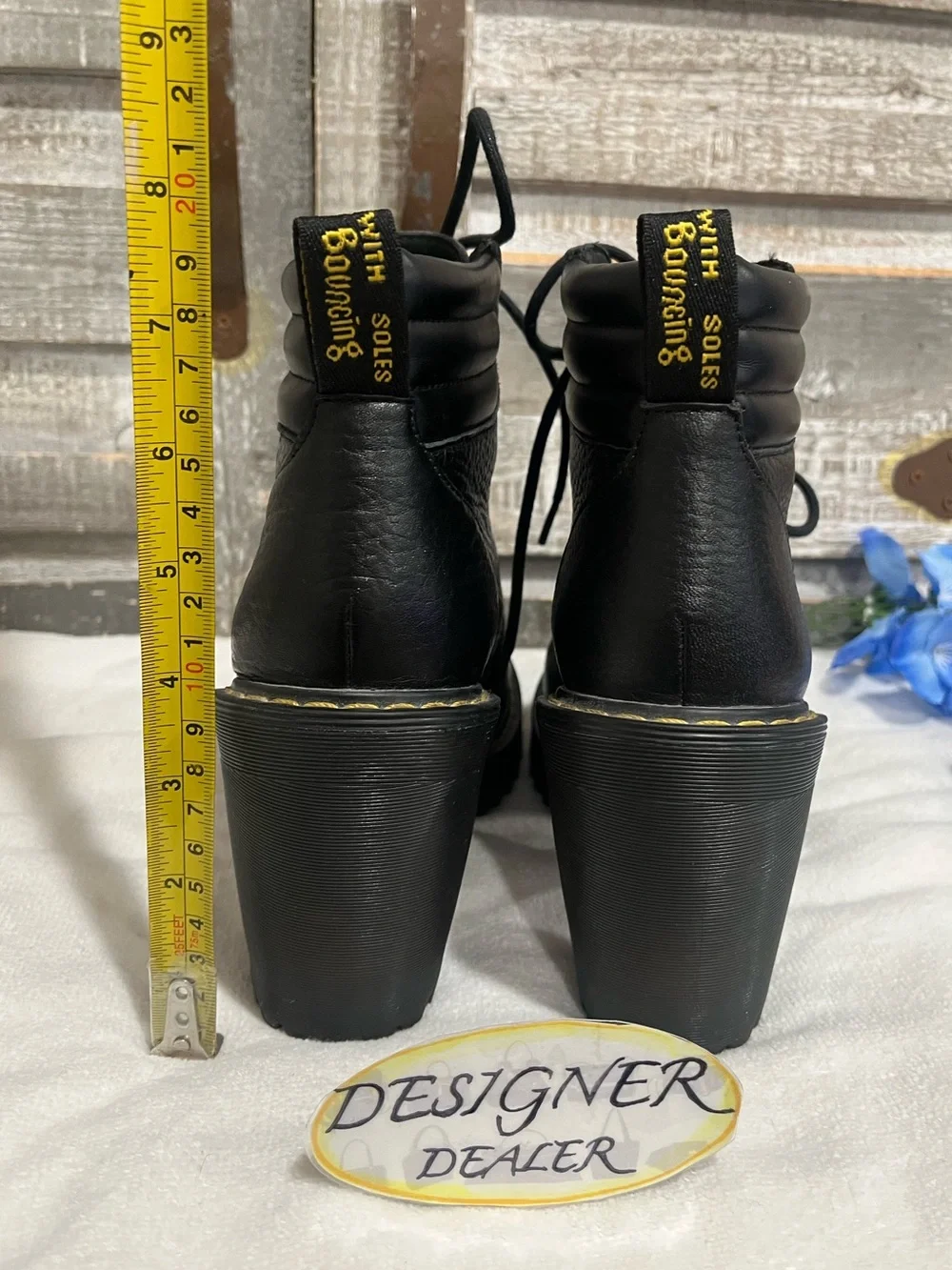 Dr. Martens Persephone Black Leather Lace Up Booties Size 5 EUC! - Picture 7 of 12